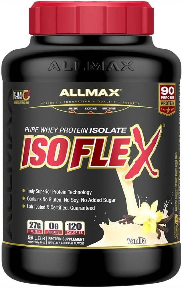 ALLMAX Nutrition - ISOFLEX - 100% Ultra-Pure Whey Protein Isolate - Vanilla - 5 Pound