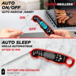 Alpha Grillers Meat Thermometer Digital - Instant Read Food Thermometer for Cooking Grilling Air Fryer BBQ Kitchen - Valentines Day Gifts for Him Husband - Gifts for Birthday...
