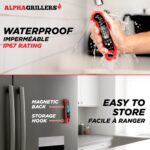 Alpha Grillers Meat Thermometer Digital - Instant Read Food Thermometer for Cooking Grilling Air Fryer BBQ Kitchen - Valentines Day Gifts for Him Husband - Gifts for Birthday...