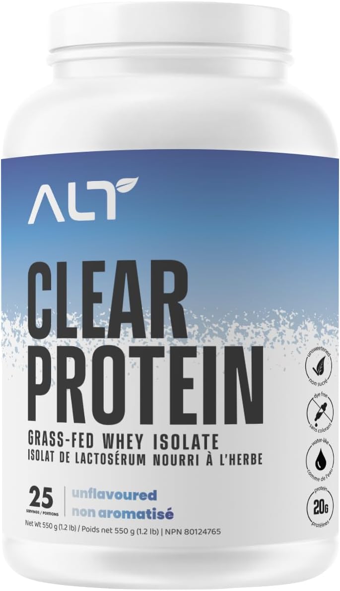 ALT Nutrition Clear Whey Isolate Protein Powder | Grass Fed Whey | Refreshing Protein Drink for Water | 25 Servings | Unflavoured Flavor