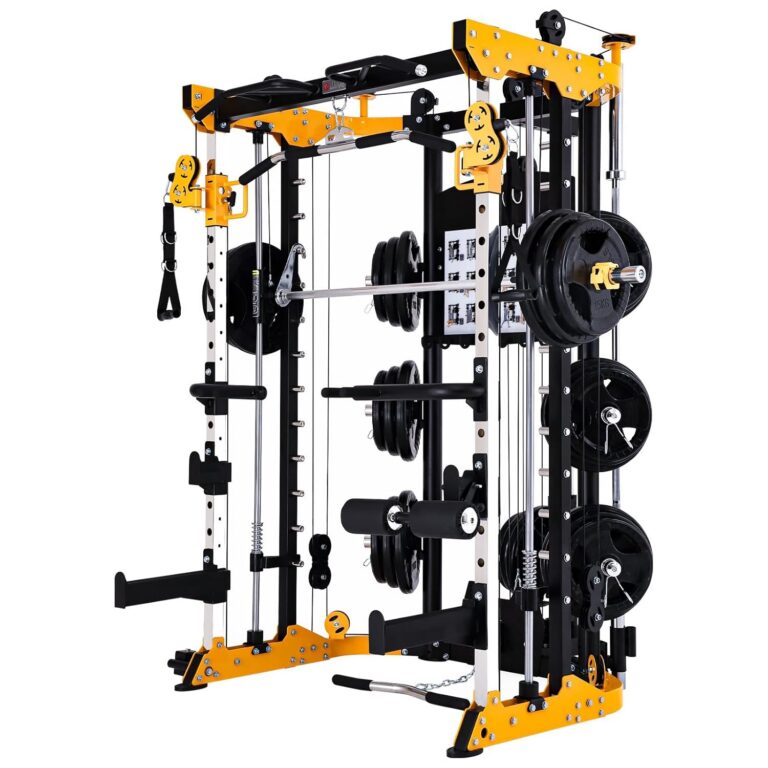 Altas Strength Light Commercial Home Gym Smith Machine with Pulley System Linear Bearing Cage Workout Upper Body Strength Training Equipment Leg Developer Weight Lifting Machine...