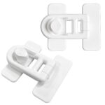 Amaezorx 2 Pack Baby Toilet Lid Locks - One Hand Operation Safety Lock for Toddlers, Universal No-Tool Installation Childproof Toilet Seat Lock, Fits Most Standard Toilets,White
