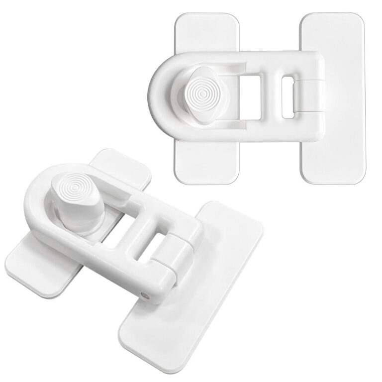 Amaezorx 2 Pack Baby Toilet Lid Locks - One Hand Operation Safety Lock for Toddlers, Universal No-Tool Installation Childproof Toilet Seat Lock, Fits Most Standard Toilets,White