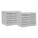 Amazon Basics Fade-Resistant Cotton Washcloth - 12-Pack, Gray