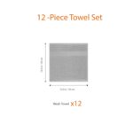 Amazon Basics Fade-Resistant Cotton Washcloth - 12-Pack, Gray