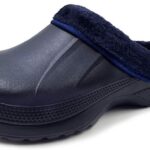 AMOJI Adult Winter Fur Lined Clogs Outdoor Indoor Slippers 1534