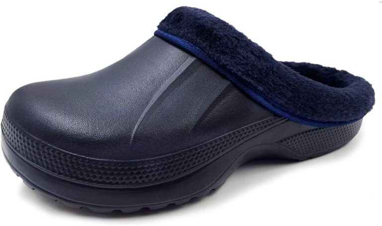 AMOJI Adult Winter Fur Lined Clogs Outdoor Indoor Slippers 1534