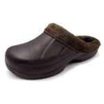 AMOJI Adult Winter Fur Lined Clogs Outdoor Indoor Slippers 1534