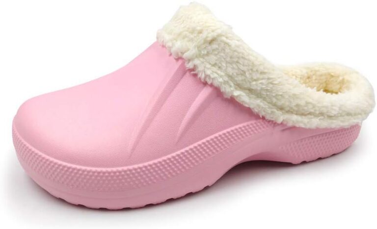 AMOJI Adult Winter Fur Lined Clogs Outdoor Indoor Slippers 1534