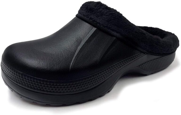 AMOJI Adult Winter Fur Lined Clogs Outdoor Indoor Slippers 1534