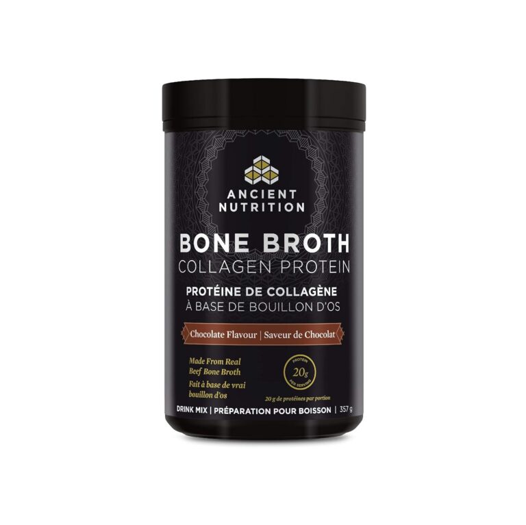 Ancient Nutrition Bone Broth Collagen Protein - Chocolate, Formulated by Dr. Josh Axe, Collagen Peptides, Supports Joints, Skin and Nails, Made Without Added Sugar, Gluten &...