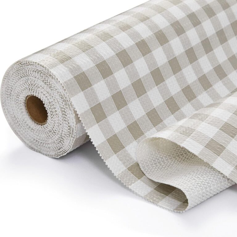 Aohoofull Drawer Shelf Cabinet Liner, Thick Strong Grip Non-Adhesive Protect Kitchen Cabinets Liners for Cupboard Bathroom Under Sink Mat, 12" x10', Green Plaid (Green Plaid,...