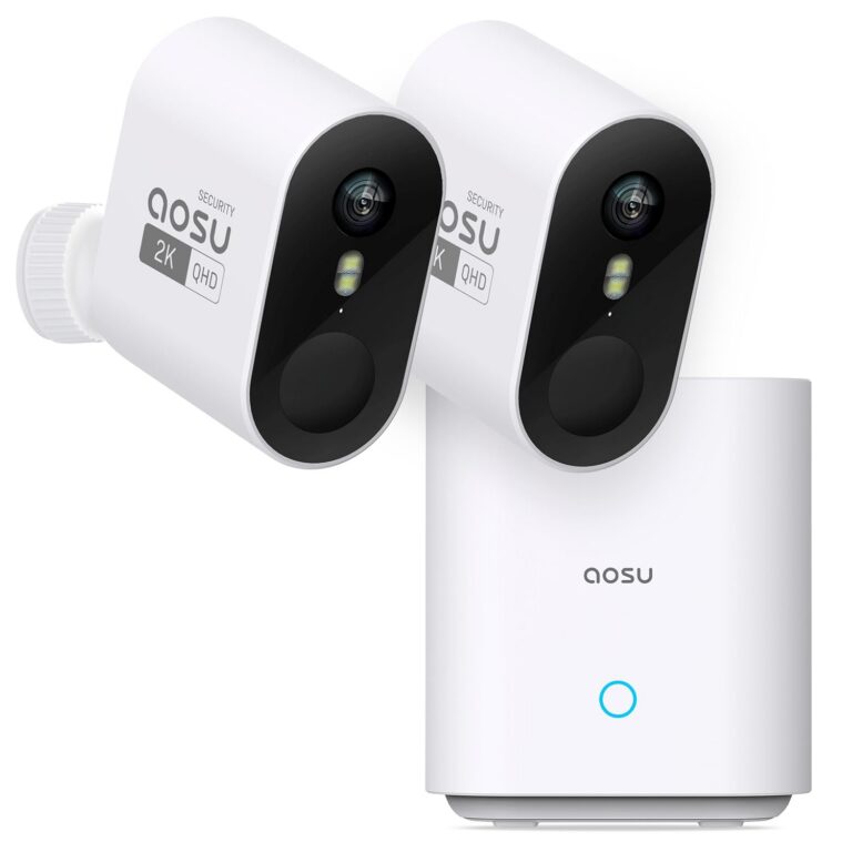 aosu Security Cameras Wireless Outdoor Home System, True 2K HD Night Vision, No Subscription, 240-Day Battery Life, 166° Wide View, Spotlight & Sound Alarm, Motion Only Alert,...