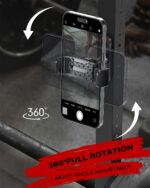 APPS2Car Gym Magnetic Phone Holder, 360 Adjustable, Compatible with 4.7-6.5" Smartphones, Alloy Base and Joint, Black
