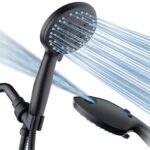AquaCare High Pressure 8-Mode Handheld Shower Head - Anti-Clog Nozzles, Built-in Power Wash to Clean Tub, Tile & Pets, Extra Long 6 ft. Stainless Steel Hose, Wall & Overhead...
