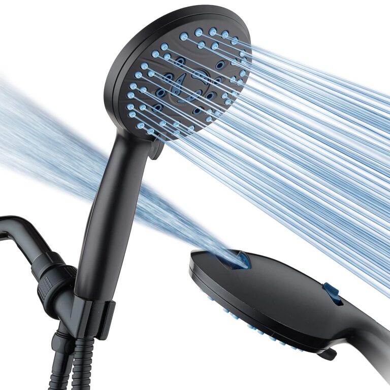 AquaCare High Pressure 8-Mode Handheld Shower Head - Anti-Clog Nozzles, Built-in Power Wash to Clean Tub, Tile & Pets, Extra Long 6 ft. Stainless Steel Hose, Wall & Overhead...