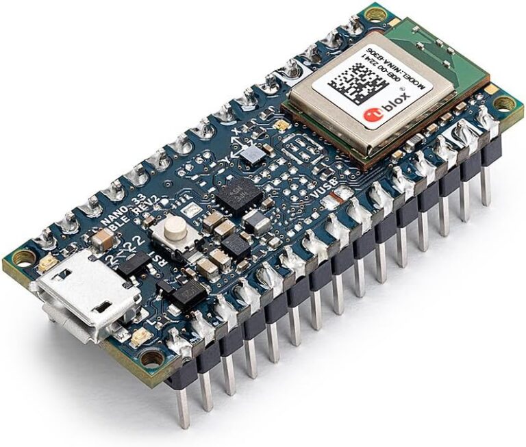Arduino Nano 33 BLE Rev2 with Headers [ABX00072] � nRF52840 Microcontroller, Bluetooth Low Energy (BLE), MicroPython Support, 3.3V, Small Form Factor for IoT & Wireless Projects