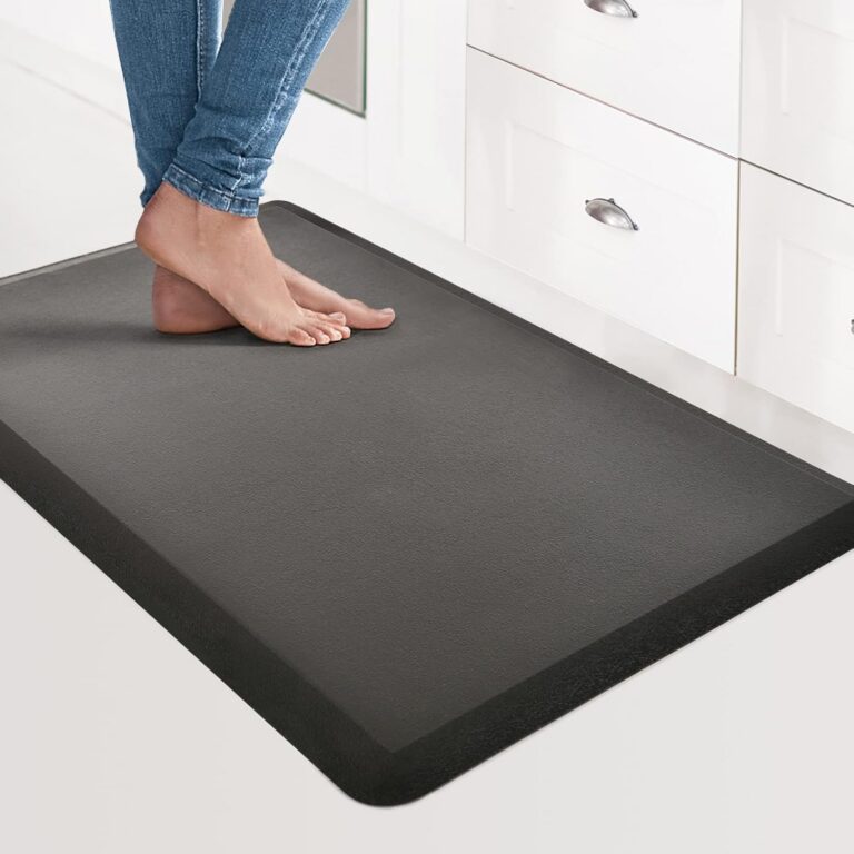 Art3d Anti Fatigue Mat - 1/2 Inch Cushioned Kitchen Mat -Comfort & Non Slip Cushion for Standing Desk, Office or Garage Floor (17.3"x28", Black)