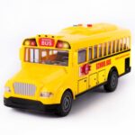 ArtCreativity Yellow School Bus Toy with Flashing Lights & Sound, Friction Powered School Bus Toy for Kids with 4 Different Sounds & Lights, Back and Side Doors Open, Great Gift...