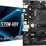 ASRock A520M-HDV Supports AMD AM4 Socket Ryzen™ 3000, 4000 G-Series and 5000 and 5000 G-Series Desktop Processors Motherboard, 32 GB Memory Storage