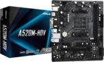 ASRock A520M-HDV Supports AMD AM4 Socket Ryzen™ 3000, 4000 G-Series and 5000 and 5000 G-Series Desktop Processors Motherboard, 32 GB Memory Storage