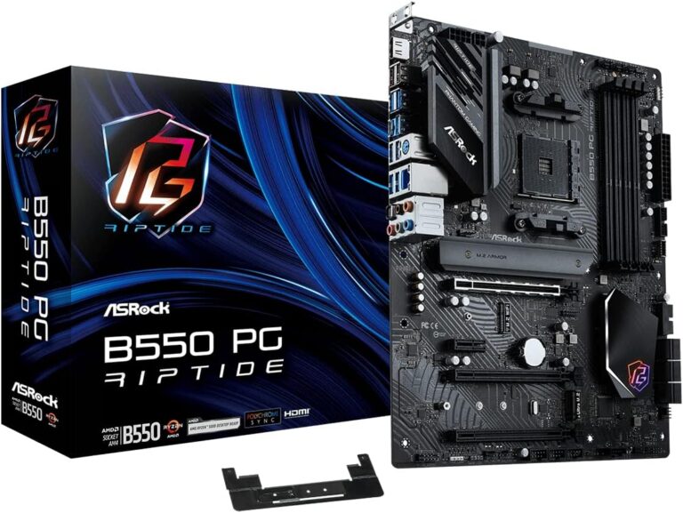 ASRock AMD B550 PG Riptide ATX Motherboard Dual Channel DDR4 4933 MHz AM4 Socket 128 GB SATA3 6.0 Gb/s M.2