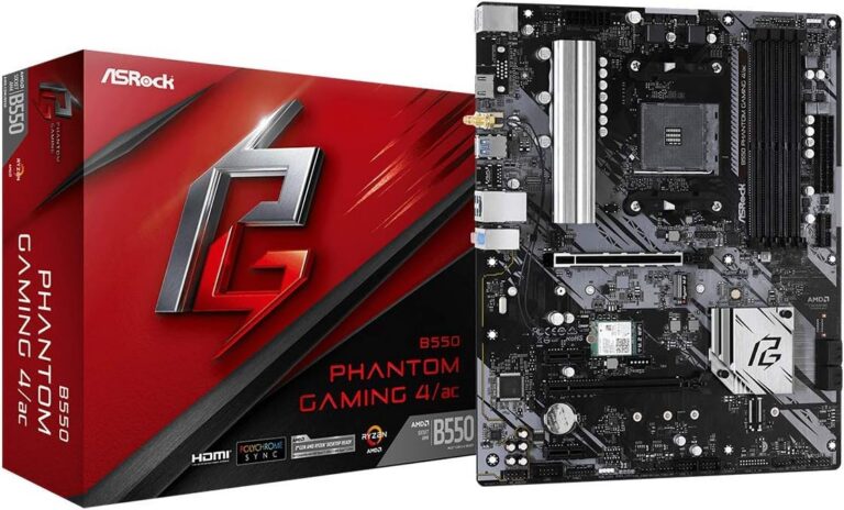 ASRock B550 Phantom Gaming 4 AC Supports 3rd Gen AMD AM4 Ryzen™ / Future AMD Ryzen™ Processors Motherboard