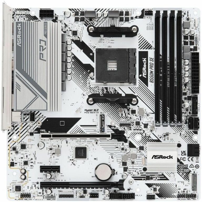 ASRock - B550M PRO SE - ASRock B550M Pro SE Gaming Desktop Motherboard - AMD PRO565 Chipset - Socket AM4 - Micro ATX - Ryzen 5, Ryzen 3 Processor Supported - 128 GB DDR4 SDRAM...