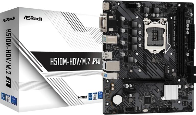 ASRock H510M-HDV/M.2 SE Motherboard DDR4 3200MHz HDMI, DVI-D, D-Sub 10th Gen Intel® Core™ 11th Gen Intel® Core™(LGA1200) 128Mb AMI UEFI, BIOS