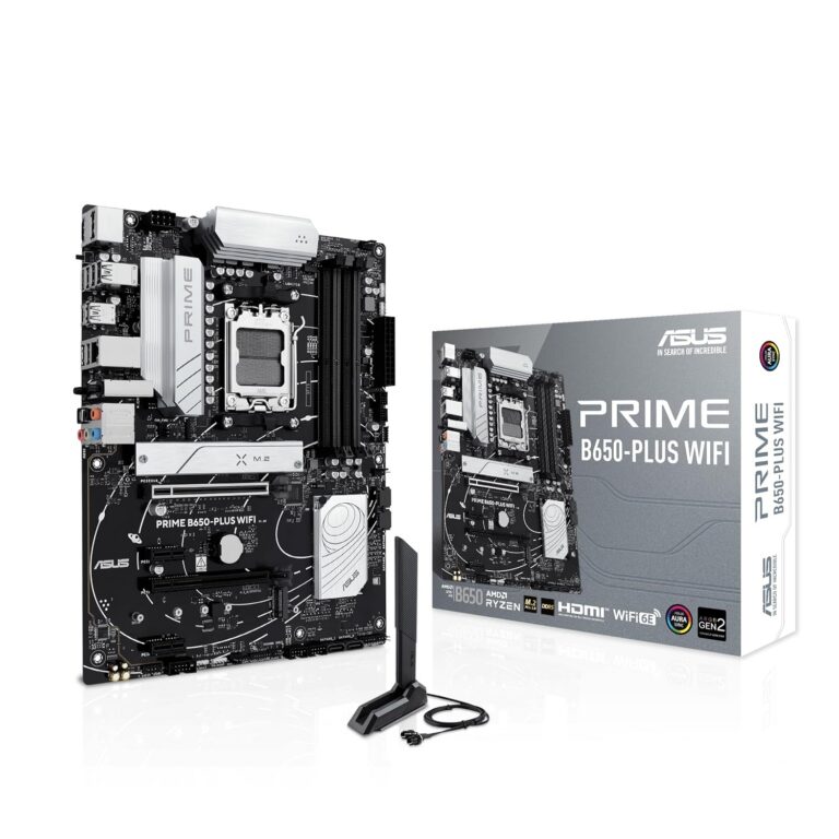 ASUS Prime B650-PLUS WiFi AMD B650 AM5 Ryzen™ Desktop 9000 8000 & 7000 ATX Motherboard, DDR5, PCIe 5.0 M.2, 2.5Gb LAN, WiFi 6E, HDMI™, SATA 6 Gbps, USB Type-C®, BIOS Flashback™,...