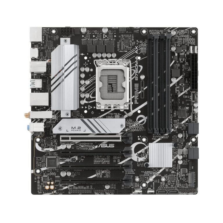ASUS Prime B760M-A AX LGA 1700(Intel® 12th&13th Gen) microATX Motherboard (PCIe® 4.0, 2xM.2 Slots, DDR5,Realtek 2.5 Gb LAN,WiFi 6, DP,Rear USB 3.2 Gen 2, Front USB 3.2 Gen 1...