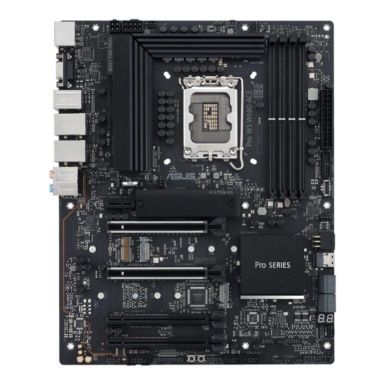 ASUS Pro WS W680-ACE Intel® LGA 1700 ATX Workstation Motherboard, Dual PCIe® 5.0x16 Slot, DDR5, ECC Memory and XMP Support, Dual Intel® 2.5 Gb LAN, 3xPCIe 4.0 M.2 Slots