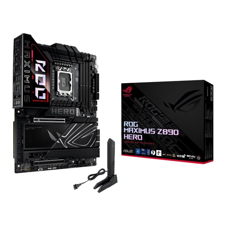 ASUS ROG Maximus Z890 Hero Intel® Z890 LGA 1851 ATX Motherboard, Advanced AI PC-Ready, 22+2+1+2 Stages, DDR5, WiFi 7, 3X PCIe® 5.0 M.2, Thunderbolt™ 4, USB Type-C®, AI...