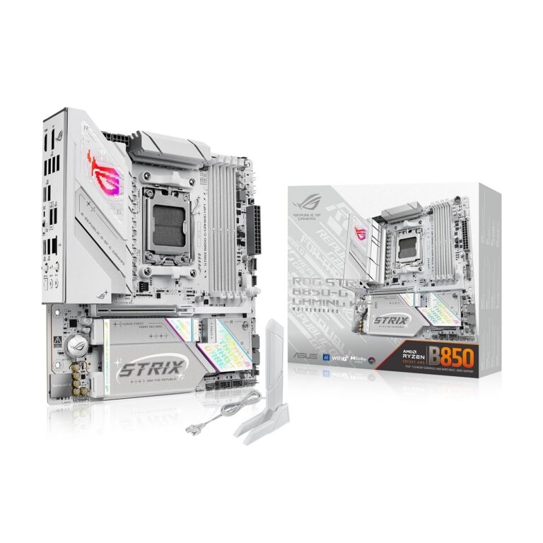 ASUS ROG Strix B850-G Gaming WiFi AMD AM5 B850 mATX Motherboard, Advanced AI PC Ready, 14+2+1 Power Stages, DDR5 Slots, 4X M.2 Slots, PCIe 5.0 Ready, WiFi 7, 2.5G LAN, USB...
