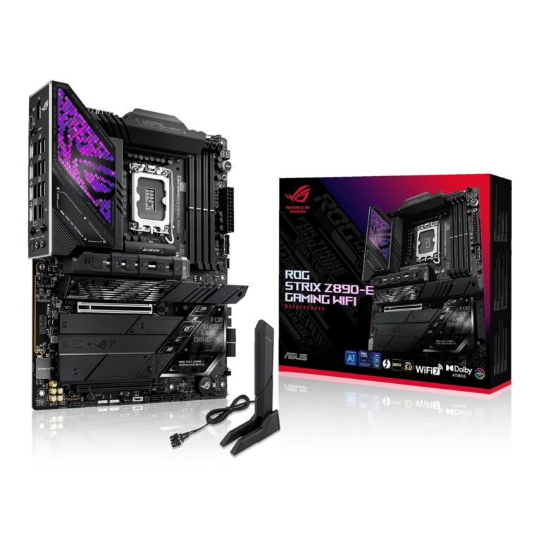 ASUS ROG Strix Z890-E Gaming WiFi Intel® Z890 LGA 1851 ATX Motherboard, Advanced AI PC-Ready, 18+2+1+2 Stages, DDR5, WiFi 7, 7X M.2, Thunderbolt™ 4, USB Type-C®, AI...