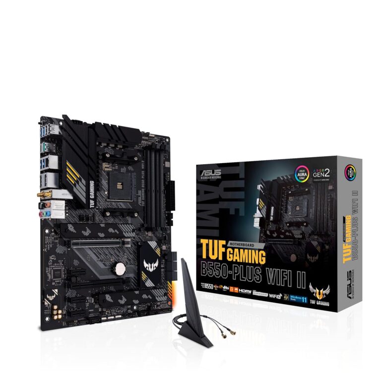ASUS TUF Gaming B550-PLUS WiFi II AMD AM4 (3rd Gen Ryzen™) ATX Motherboard (PCIe 4.0, WiFi 6, 2.5Gb LAN, BIOS Flashback, USB 3.2 Gen 2, Addressable Gen 2 RGB Header and Aura Sync)