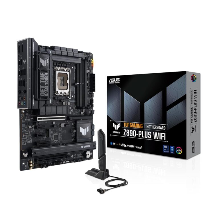 ASUS TUF Gaming Z890-PLUS WiFi Z890 LGA 1851 ATX Motherboard, Intel® Core™ Ultra Series 2 Ready, Advanced AI PC-Ready, 16+1+2+1 Stages, DDR5, PCIe® 5.0, Thunderbolt™ 4 Type-C®,...