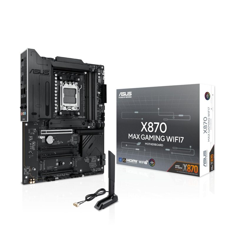 ASUS X870 MAX Gaming WIFI7 AMD AM5 ATX Motherboard, 12+2+1 80A DrMOS, DDR5, PCIe 5.0 x16 Q-Release, 3X M.2, Wi-Fi 7 Q-Antenna, 2.5Gb LAN, USB4® Type-C®, USB-C® 20Gbps, BIOS...