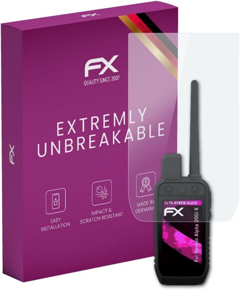 atFoliX Plastic Glass Protective Film compatible with Garmin Alpha 200i K Glass Protector, 9H Hybrid-Glass FX Screen Protector