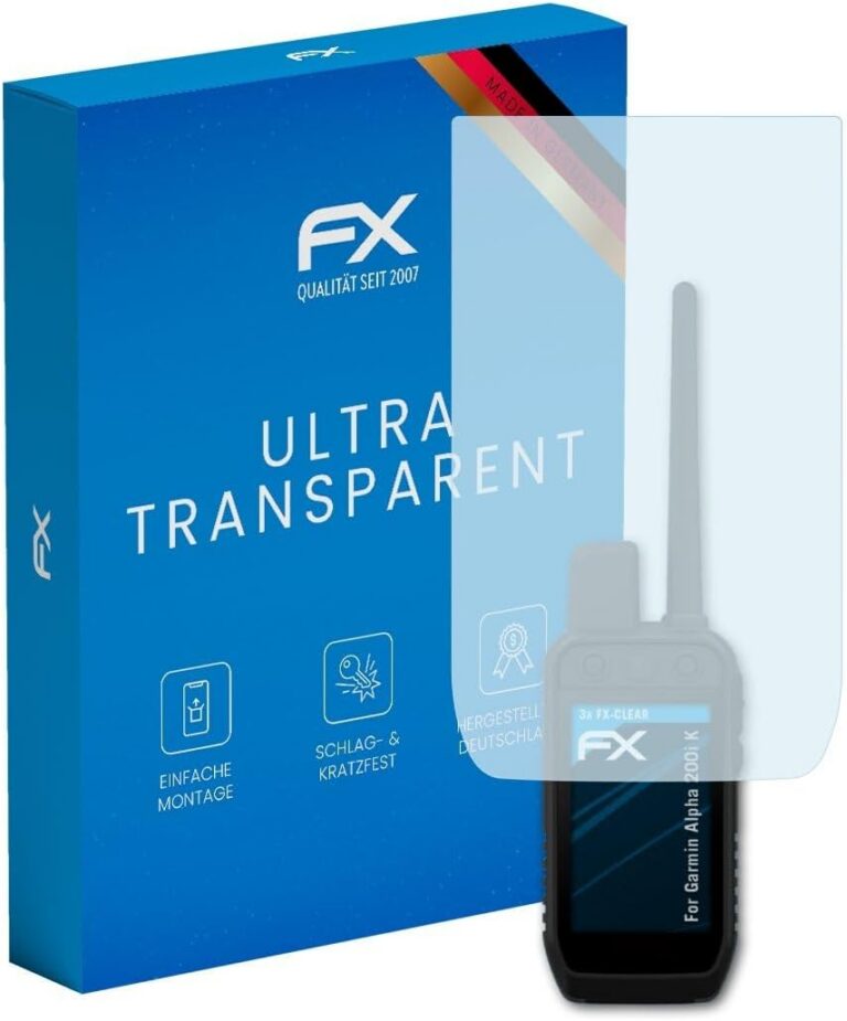 atFoliX Screen Protection Film compatible with Garmin Alpha 200i K Screen Protector, ultra-clear FX Protective Film (3X)