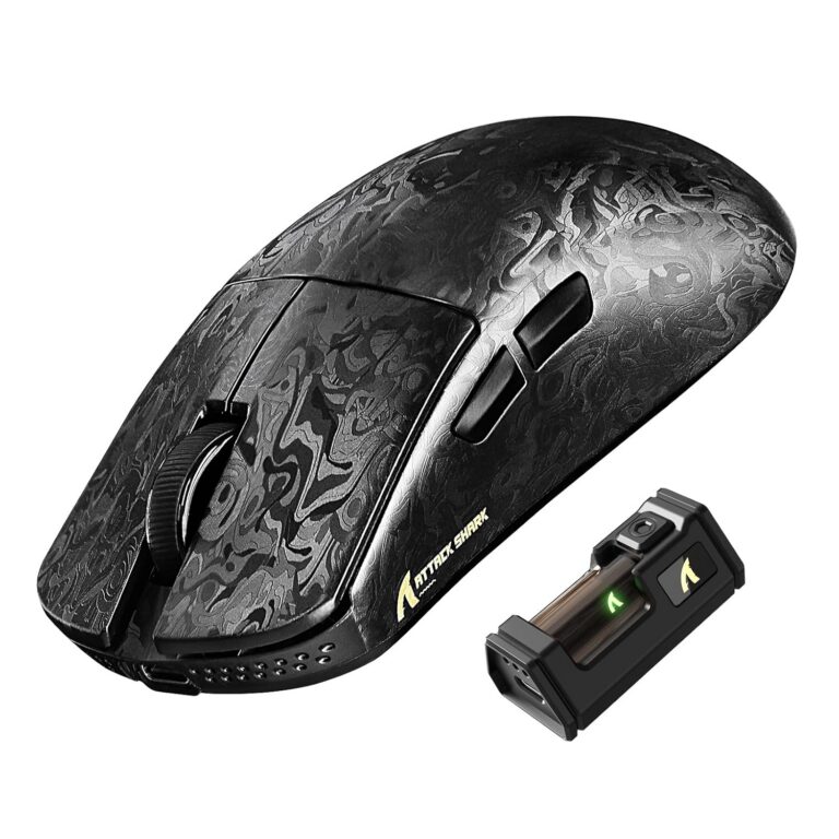 Attack Shark R11 Ultra 8K Carbon Fiber Wireless Gaming Mouse,PAW3950MAX 42K DPI Sensor,49g Superlight Ergonomic Computer Mice with Tri-Mode,70M Switch Cloud Driver for...
