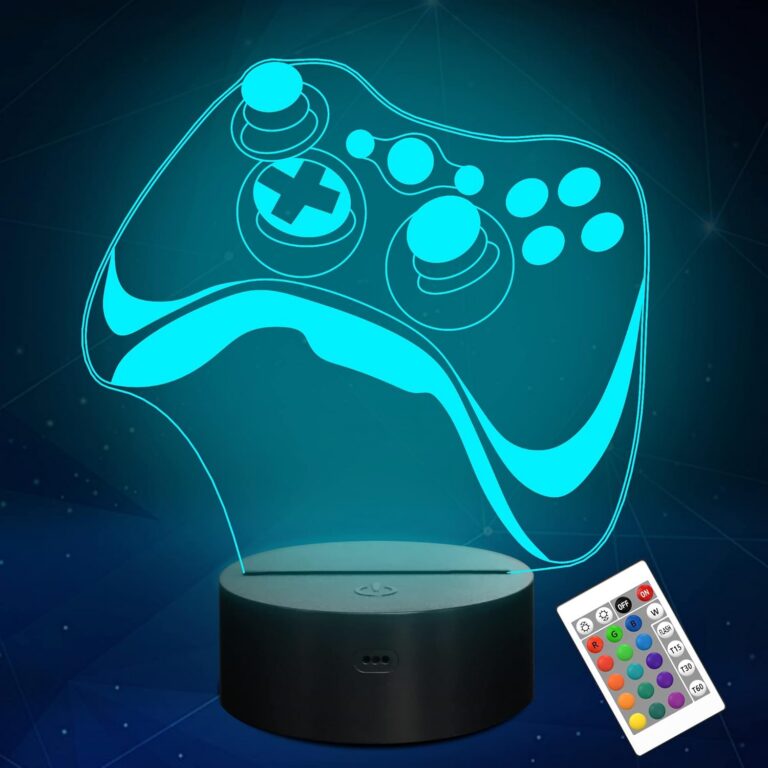 Attivolife Game 3D Night Lamp, Controller Hologram Illusion LED Light for Kids, 16 Colors Changing with Remote+Timing+Dimmer Function, Boys Video Gamer Room Accessories as Xmas...