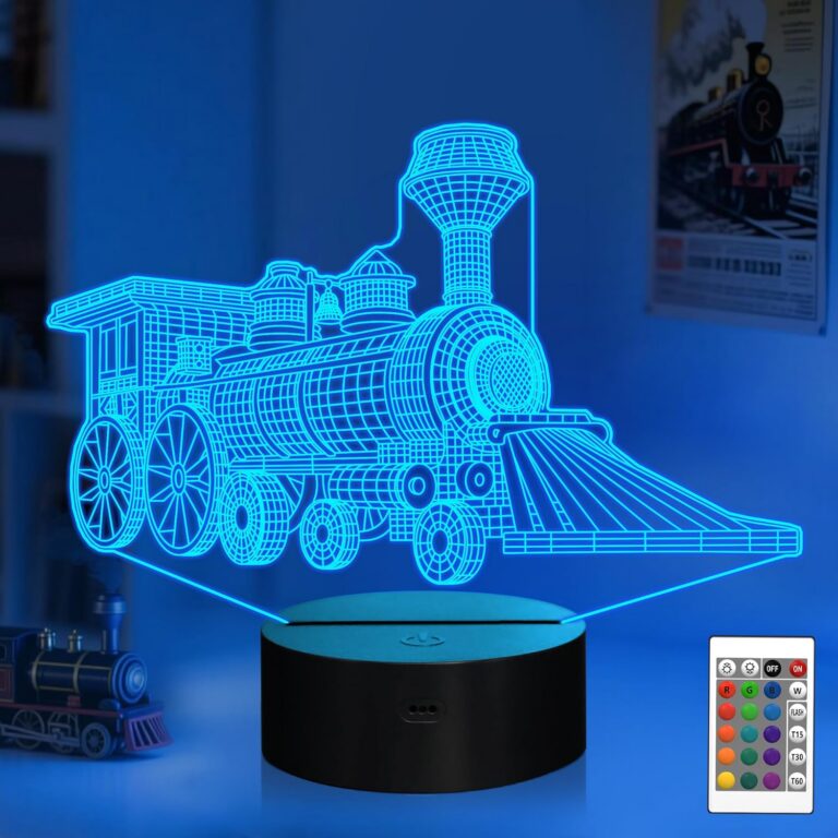 Attivolife Train 3D Gifts Lamp, Train Model Illusion Hologram Night Light with Timer Remote 16 Colors Changing, Kids Bedroom Beside Table Decor, Cool Present for Boy Men...