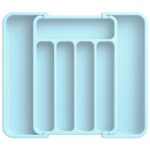 AUJEN Cutlery Organizer - Expandable Utensil Drawer Organizer, Adjustable Cutlery Tray Organizer, Multipurpose Silverware Kitchen Drawer Organizerr for Forks, Knives, Blue,...