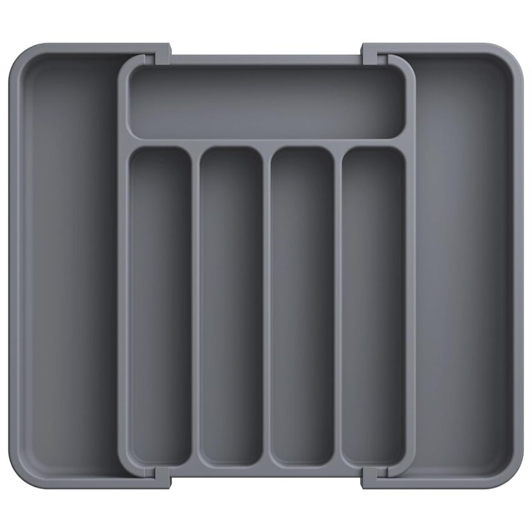AUJEN Cutlery Organizer - Expandable Utensil Drawer Organizer, Adjustable Cutlery Tray Organizer, Multipurpose Silverware Kitchen Drawer Organizerr for Forks, Knives, Gray,...