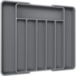 AUJEN Cutlery Organizer - Expandable Utensil Drawer Organizer, Adjustable Cutlery Tray Organizer, Multipurpose Silverware Kitchen Drawer Organizerr for Forks, Knives, Light...