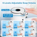 Automatic Liquid Soap Dispenser Touchless, USB Rechargeable Smart Hand Soap Dispenser, 6-Level Adjustable, 12.8oz/380mL Wall Mount for Bathroom Kitchen Dish Soap