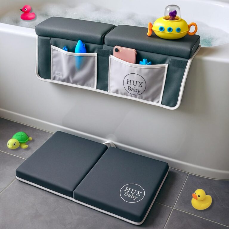 Baby Bath Kneeler and Elbow Rest Pad Set - Thick Kneeling Pad for bathtime - Comfortable Baby Bath Support Cushion - Essential bathtub Accessories for kids, Bain Pour Bebe,...