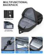 Backpack for School Black Women College High School Bag for Girls Teen Boys Book Bag Casual Travel Laptop Backpacks for Men