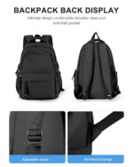 Backpack for School Black Women College High School Bag for Girls Teen Boys Book Bag Casual Travel Laptop Backpacks for Men